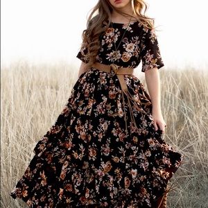 Joyfolie mia joy Cedrica dress in Black Floral